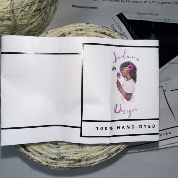 Fingering Weight Hand Dyed Yarn Cowl Kit 2 Skeins Yellow Cream Wool Silk Blend - Picture 3 of 8